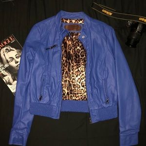 Blue leather jacket!!